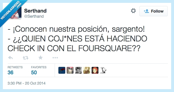 foursquare,check in,checkin,sargento,posicion,conocer,conocen