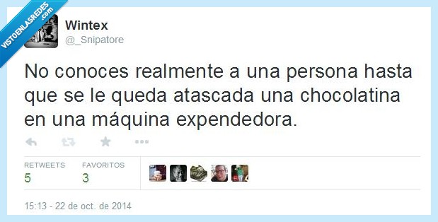 conocer,Máquina,Expendedora,Chocolate,conoces,persona,quedar,atascada,chocolatina