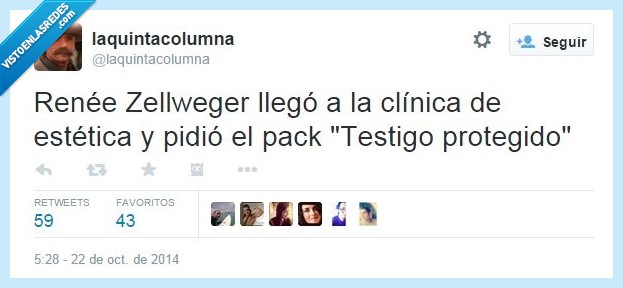desconocida,protegido,testigo,estética,clínica,Renée Zellweger,cambio radical