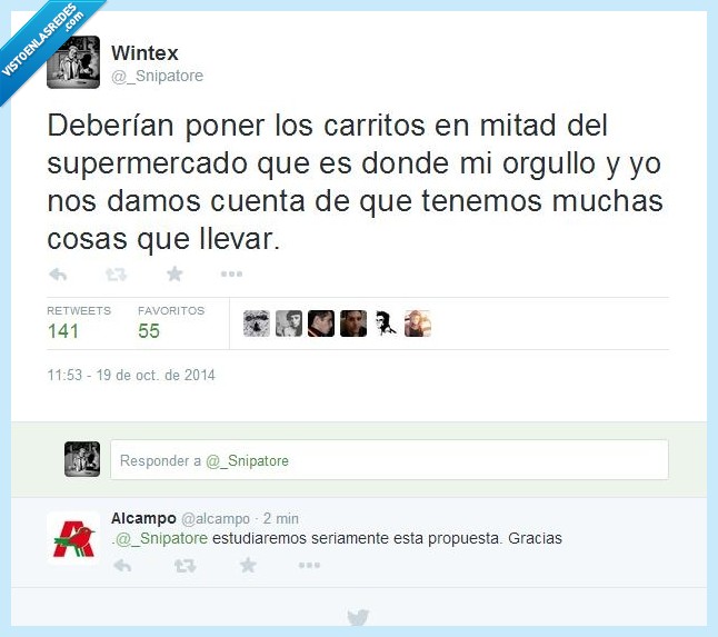 Magia,Alcampo,Supermercados,carro,mitad,orgullo,contestacion,respuesta