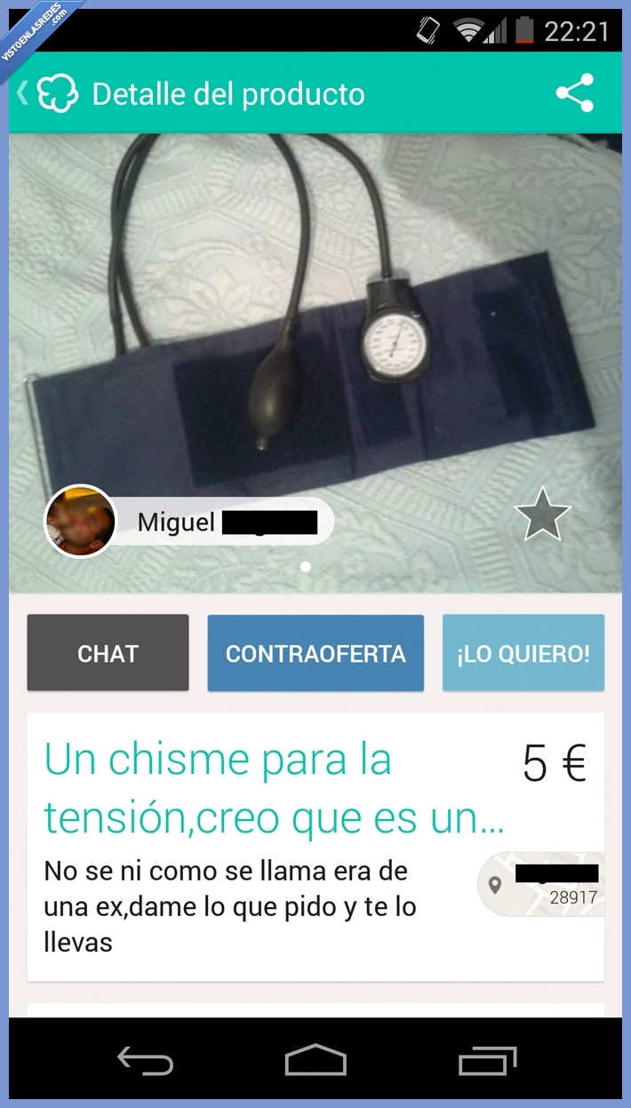 medir,tension,wallapop,ex,exnovia,llevar,vender,medico,pirar,mirar