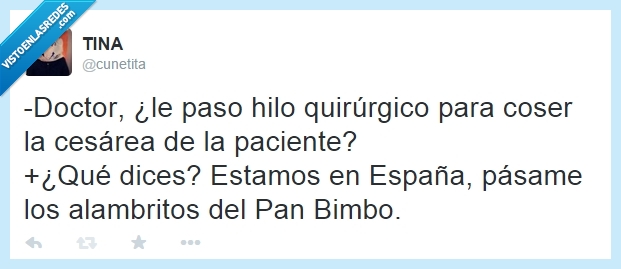españa,sanidad,humor,twitter,coser,herida,alambre,alambritos,pan,bimbo