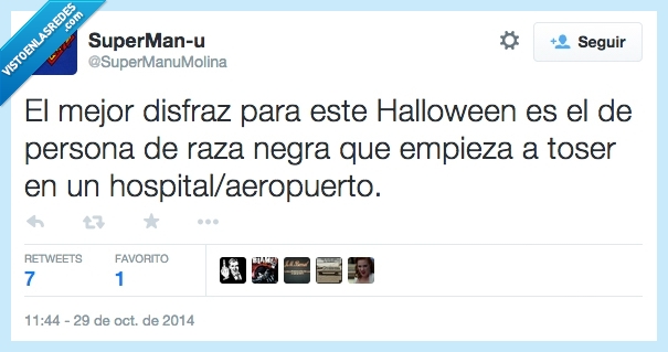 halloween,ébola,negro,raza,toser,disfraz,aeropuerto,hospital