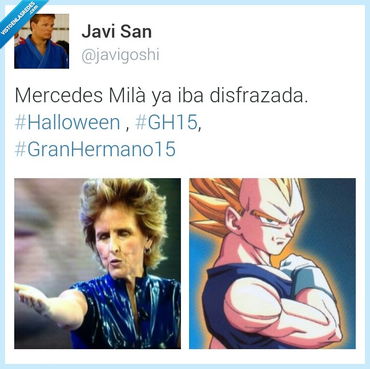mercedes mila,disfrazada,halloween,vegeta,bola de dragon,dragon ball