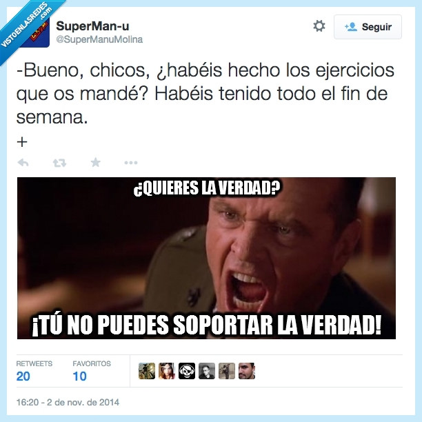 fin de semana,deberes,jack nicholson,profesor,verdad,soportar