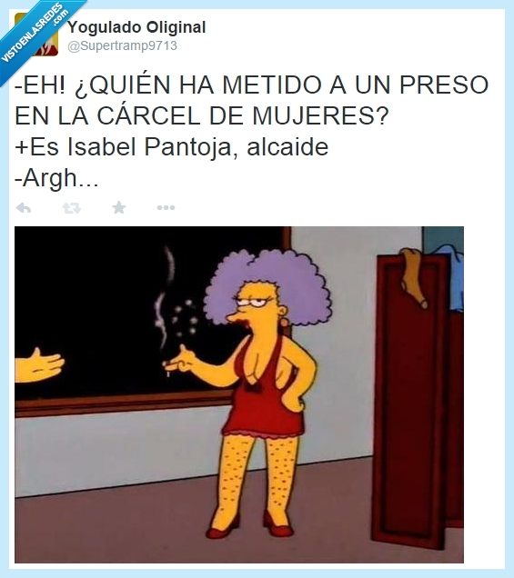 Pantoja,blanqueo,carcel,mujeres,los simpson,bigote,selma,pelo,piernas