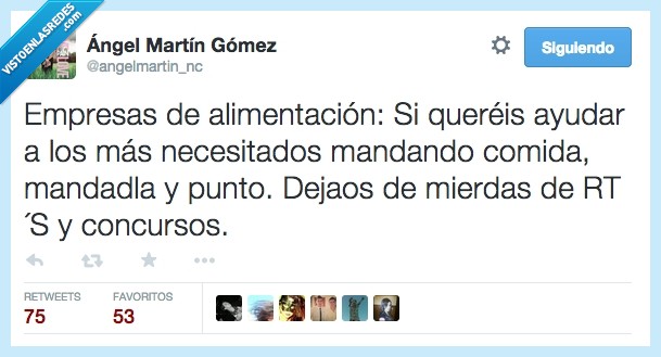 empresa,alimentacion,comida,enviar,mandar,necesitado,punto,mierda,RT's,retweet,concurso