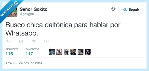 Whatsapp,ws,leido,daltónica,color,azul,chica,hablar,triple check