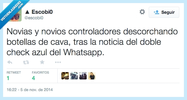 leido,Whatsapp,azul,doble check,descorchar,cava,controlador,controladora,novio,novia,leer