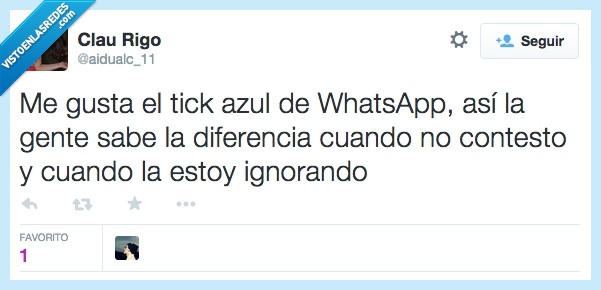 tick,azul whatsapp,triple check,contestar,leido,leer,ignorar,ignorando