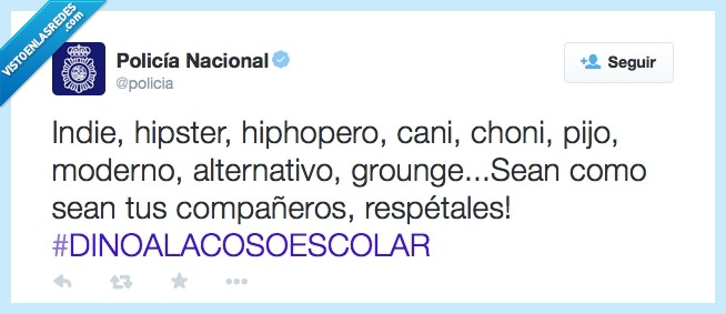 indie,hipster,hiphop,cani,choni,pijo,moderno,alternativo,grounge,tribu urbana,compañero,bullying,acoso,policia