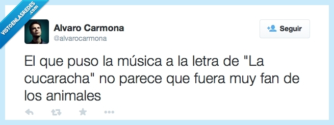 cucaracha,alvaro carmona,letra,animal,amante,fan,animales,cancion