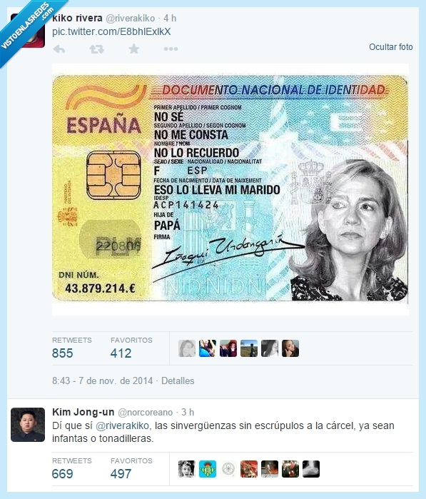 Kiko Rivera,Pantoja,infanta,Cristina,D.N.I,sinvergüenza,tonadillera,fraudes,robar,dinero,negro