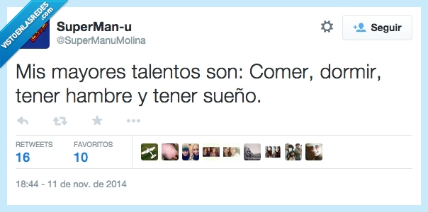 talento,comer,dormir,sueño,hambre