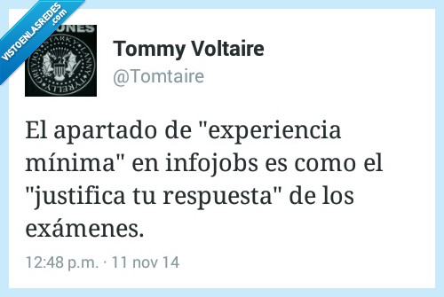 apartado,experiencia,minima,infojobs,como,justifica,respuesta,drama,tristeza,examen