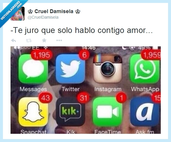 aplicaciones,amor,mentira,twitter,notificacion,cuernos