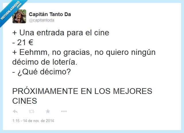 21,Cine,Lotería,Navidad,Décimo,Próximamente,Entradas,euros,precio,caro,pagar