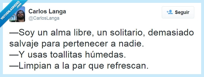 alma libre,toallitas,refrescantes,limpias,solitario,salvaje