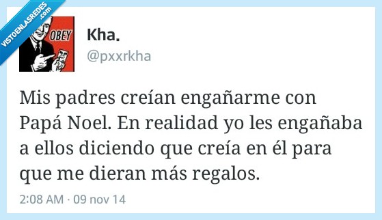 engañar,padre,papa noel,navidad,saber,regalos,mentir,mentira