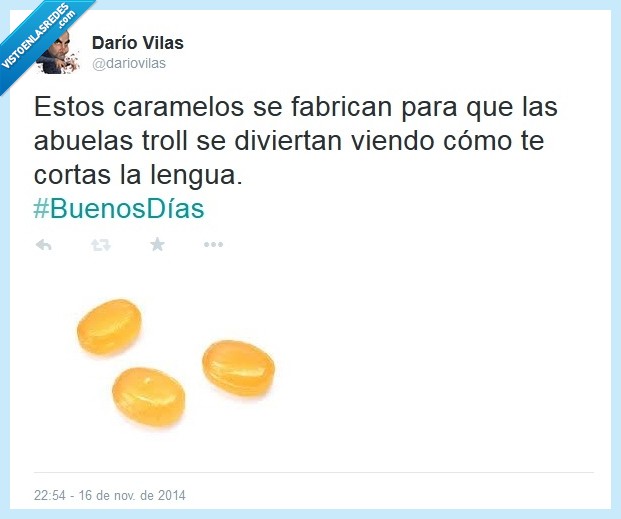 sangre,cortar,abuela troll,respiral,lengua mutilada,caramelo,dolor