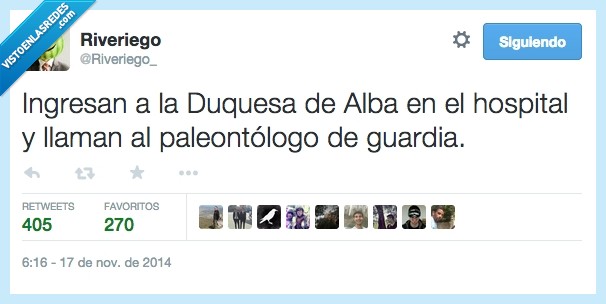 ingresan,ingresar,duquesa,alba,hospital,llamar,paleontologo,guardia,vieja