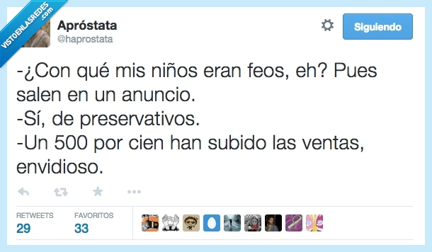 envidioso,ventas,subir,anticonceptivos,anuncio,hijo,feo,niño