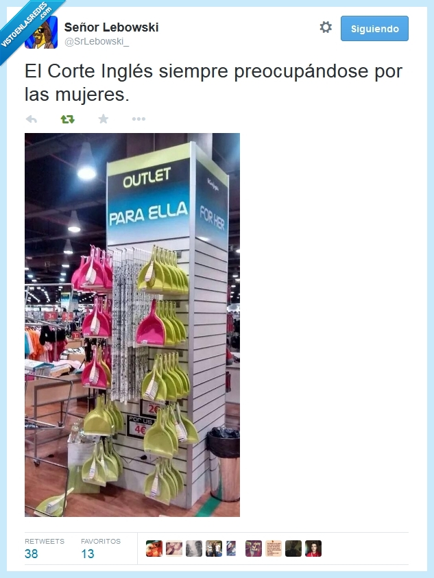 El Corte Ingles,seccion,outlet,ella,limpieza,casa,regalar,escoba,recogedor,machista,machismo