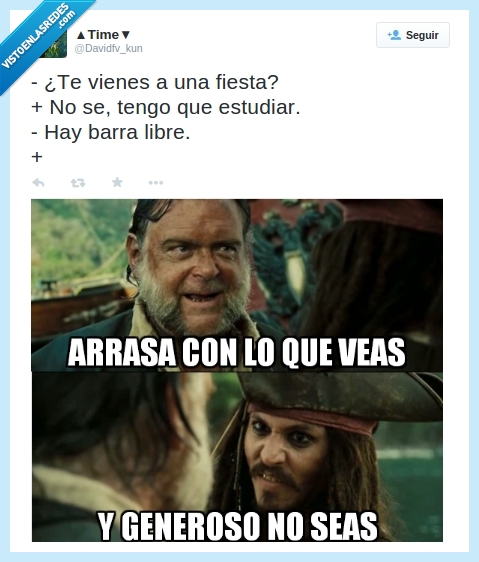 barra libre,Piratas del caribe,arrasa con lo que veas,fiesta,alcohol,beber,pirata