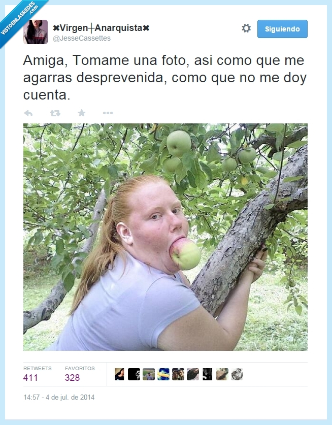 manzana,árbol,foto,natural,posar,boca,comer,pose