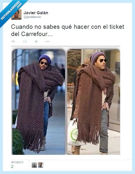 bufanda,carrefour,lenny kravitz,ticket,gigante,homeless total,papel