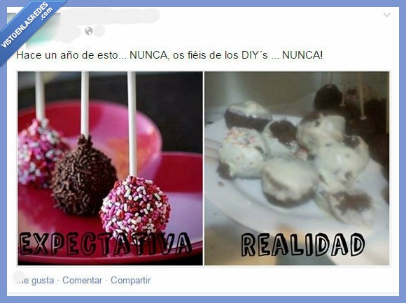 Facebook,foto,DIY,DIYS,estado,receta,postre,cakepops,fail,chocolate,error,fatal