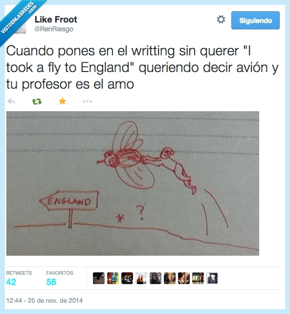Inglés,Profesor,LOL,Mosca,Examen,avion,dibujo,dibujar,artista,error,corregir