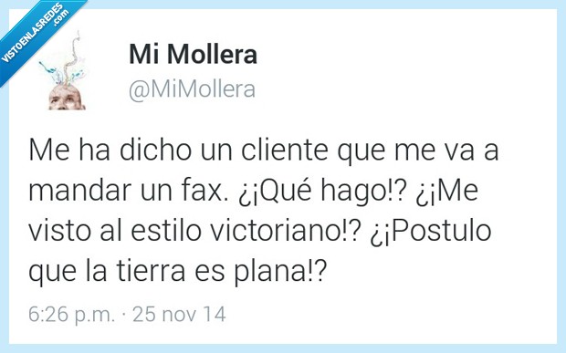 dicho,cliente,envia,enviar,fax,antiguo,anticuado,vestido,estilo,victoriano,postulo,tierra,plana,obsoleto