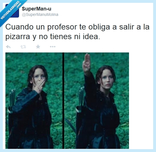 profesor,pizarra,katniss everdeen,los juegos del hambre,salir,suerte