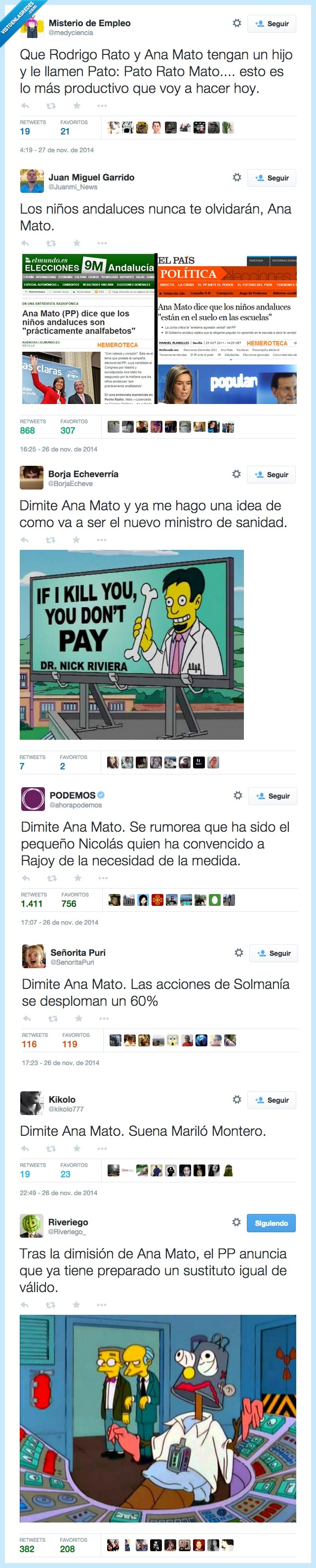Los Simpson,dimitir,dimite,Partido Popular,Ana Mato,dimision,Podemos