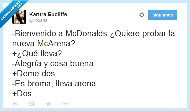 mcarena,hamburguesa,mcdonalds,arena,cliente,macarena,cosa buena