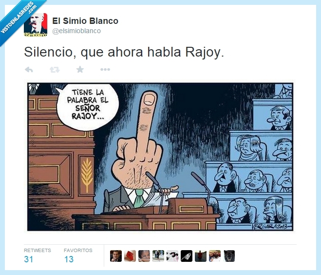 dedo,silencio que ahora habla Rajoy,ElSimioBlanco,peineta