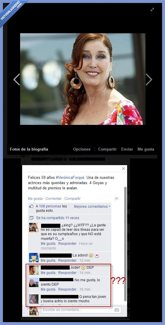 veronica forque,muerte,matando famosos,wtf,leer,condolencias