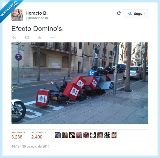 Domino,pizza,domino's,moto,caer,efecto,tirar,cadena