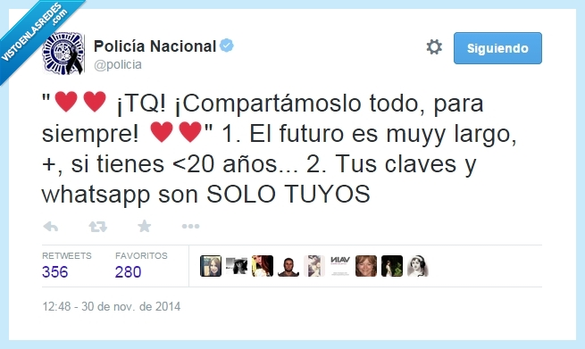 policía,TQ,20,años,futuro,largo,contraseñas,whatsapp,claves,compartir,edad