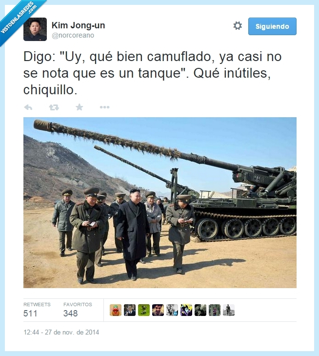 Kim Jon-un,dictador,tanque,inútiles,chiquillo,camuflaje