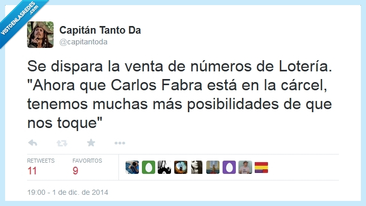 Carlos Fabra,lotería,Navidad,décimo,cárcel,suerte,PP,ventas