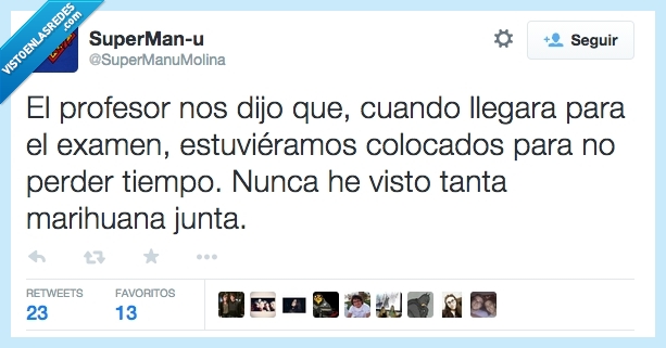 marihuana,clase,examen,profesor,colocados,sillas,mesas,perder,tiempo