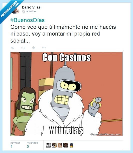 Bender,red social,forever alone,casinos