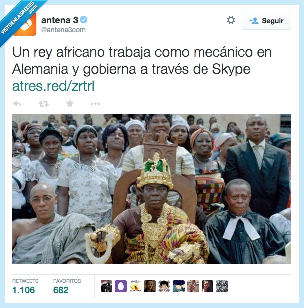 rey,africano,africa,trabaja,trabajo,mecánico,alemania,gobierna,través,skype