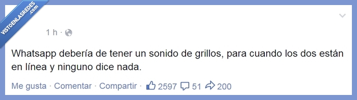 whatsapp,mensaje,grillos,en linea,on line,sms,sonido,disimular