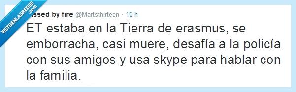 casa,llamar,skype,amigos,policia,emborracha,spielberg,alien,película,erasmus,et