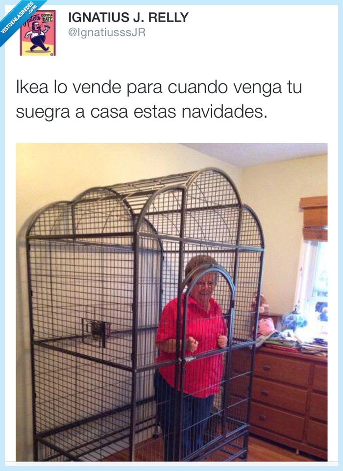 suegra,navidad,jaula,encerrar,familia,para tu tía pesada también vale