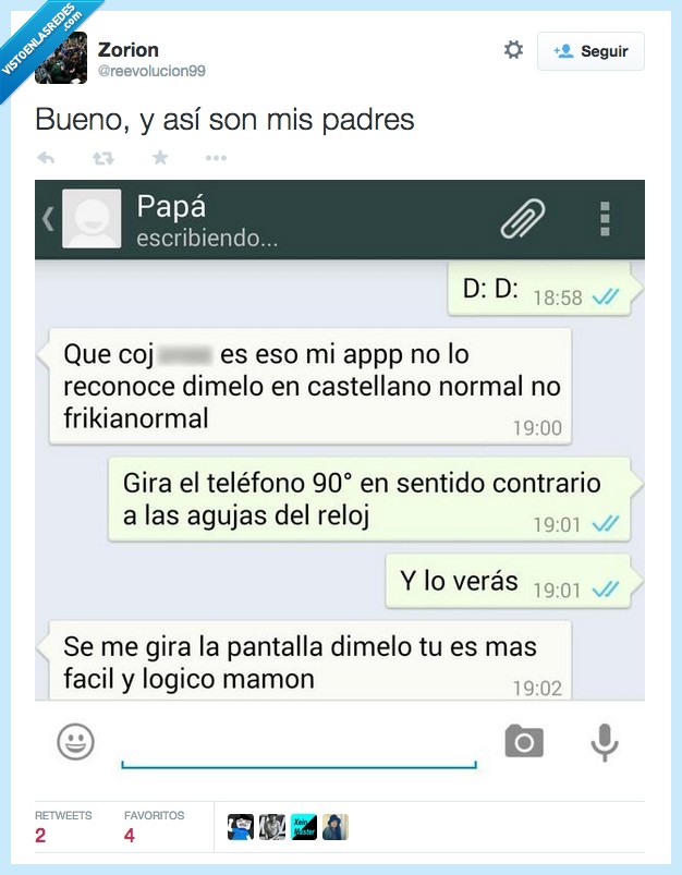 WhatsApp,padre,conversación,emoticono,pantalla,D:,carita,reconocer