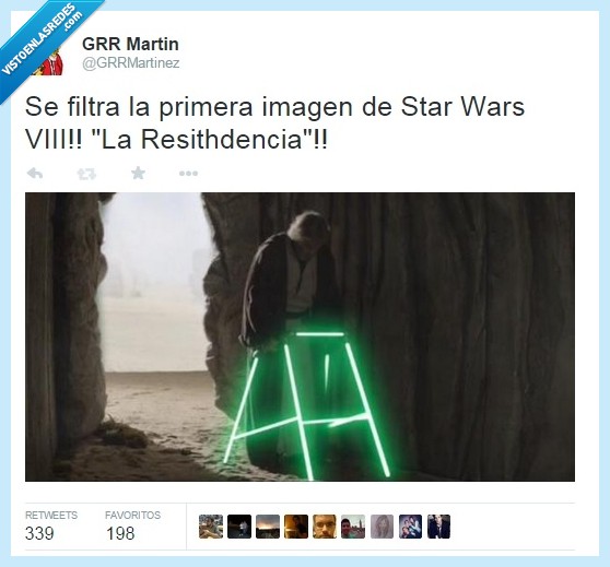 viejo,encima,star wars,episodio VIII,imágenes filtradas,la Resithdencia,taca-taca,taca taca,abuelo,tacataca,apoyar,laser,edad